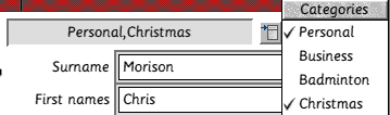 Address book categories