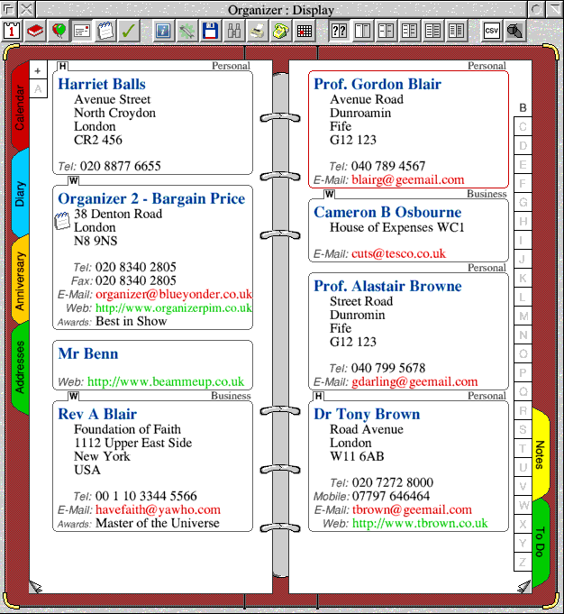 Address-Book section